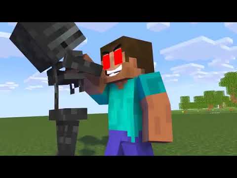 Monster School Herobrine became evil villain minecraft animatioo RIP ZOMBIE, SKELETON, PIGMAN,