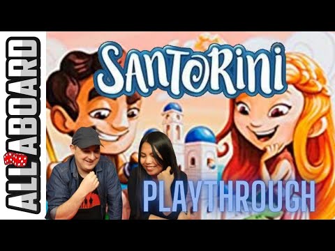 SANTORINI | Board Game | 2 Player Playthrough | Climbing to the Heavens - YouTube