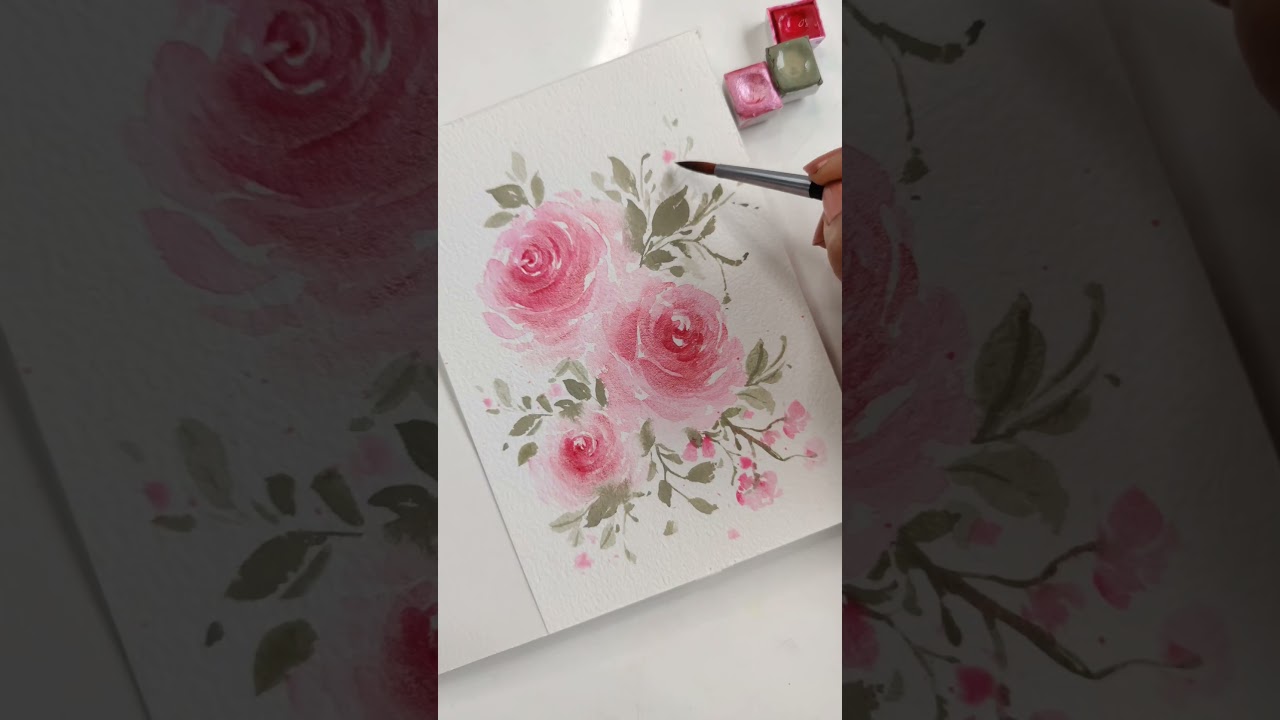 Loose Romantic Watercolour Roses #tutorial #patreon #learntopaint