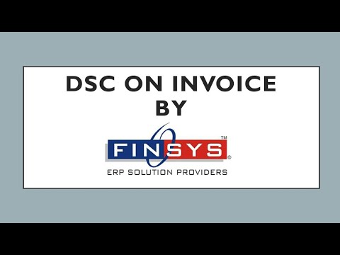 DSC(Digital Signature Certificate) on invoice in Finsys ERP