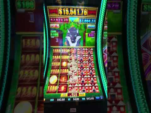 Crazy! Full screen mansions! Huff N Even More Puff Super Mansion Feature Bonus Wheel #slots #casino