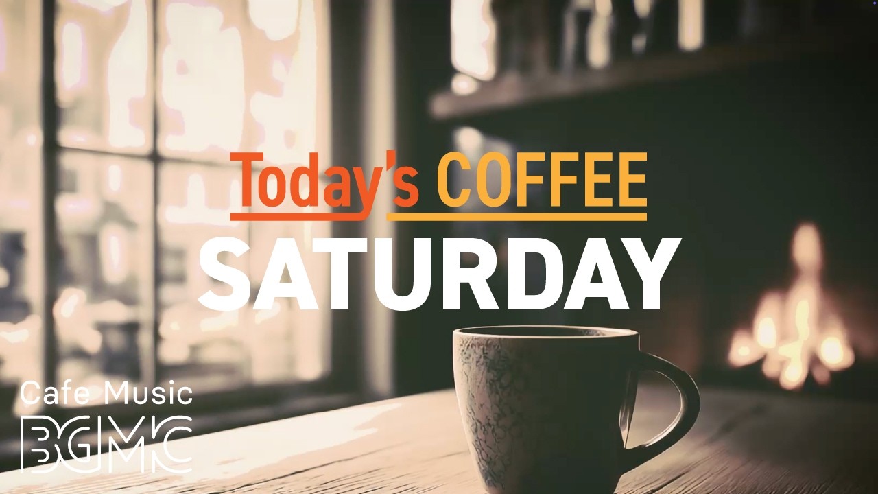 Today's COFFEE SATURDAY: 4K Cozy Fireplace Cafe Music ☕ Warm Smooth Jazz for Weekend