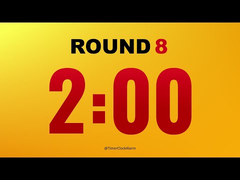 Boxing Timer 🔴 2 minute x 8 Rounds with 1 minute Breaks 🥊 (No Music)