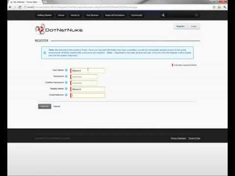 User registration within DotNetNuke 6.2