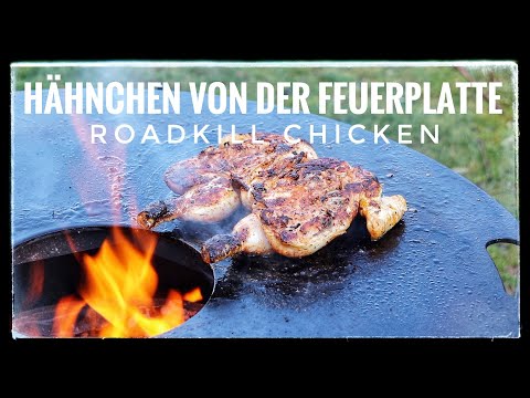 Grilling chicken on the fire plate/ Roadkill Chicken visiting Mc.Ellisda