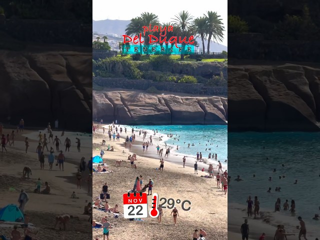 Vídeo relacionado con adrium Cuadro en lienzo de 50 x 30 cm: playa de El Duque en la Costa Adeje, Tenerife, Islas Canarias, España (150482671)