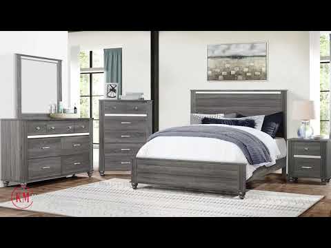 B9520 Crown Mark Gaston Grey Collection by Kassa Mall Home Furniture & Mattress
