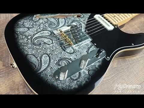 MyDream Partcaster Custom Built - Thinline Black Paisley Charlie Christian image 11