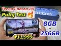 Camon 20 Pubg Test || Tecno Camon 20 Pubg Graphics Test, Heating Test 🔥