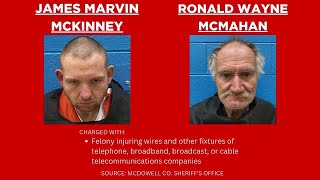 Deputies: 2 men charged after utility lines stolen in McDowell Co.