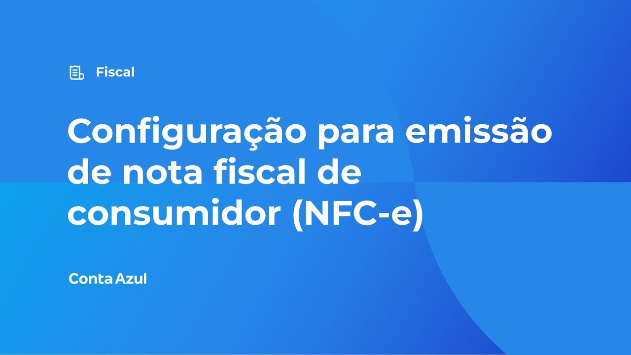 Configuração de nota fiscal de consumidor (NFC-e)