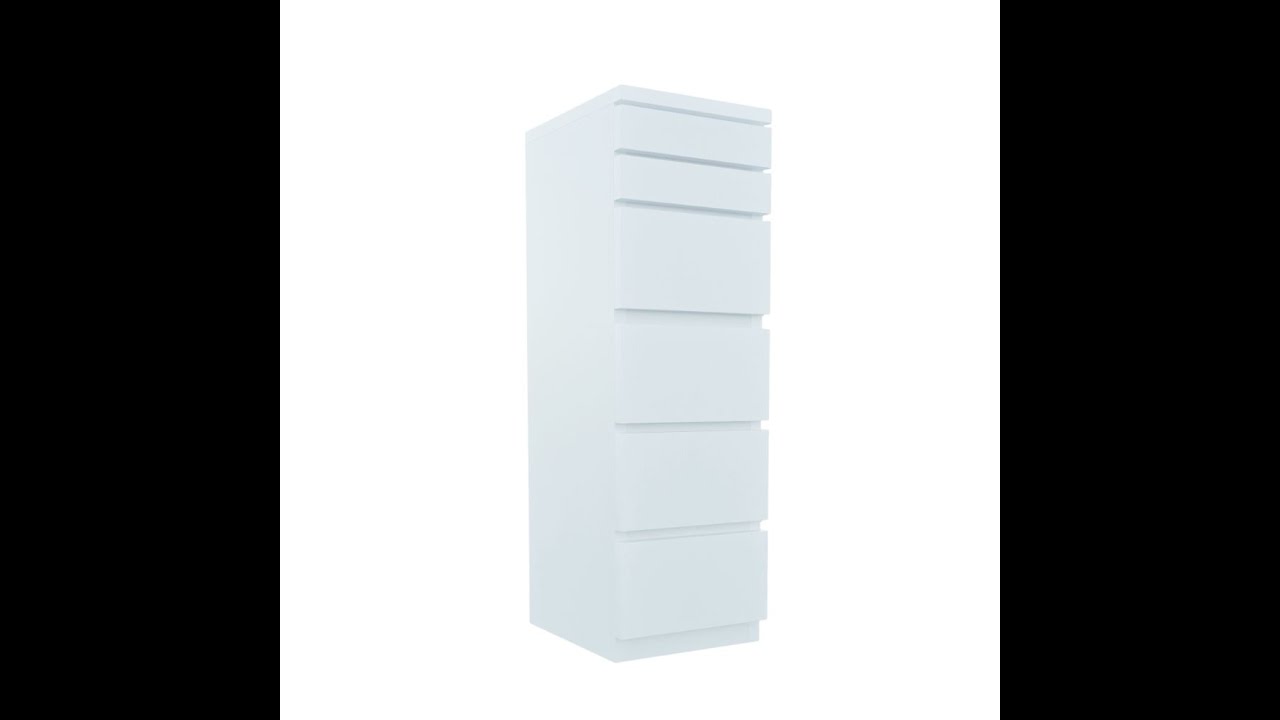 LOWA 6 DRAWER CHEST DRESSER ,WHITE ,TALL BOY