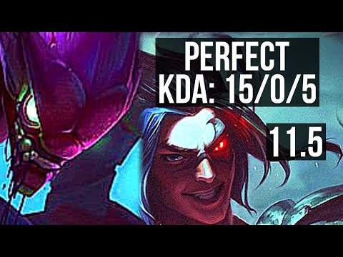 KHA'ZIX vs KAYN (JUNGLE) | 15/0/5, Legendary, 66% winrate | KR Master | v11.5