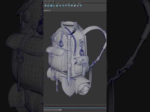 How to create a stylized 3d backpack in Maya #3dmodeling #maya