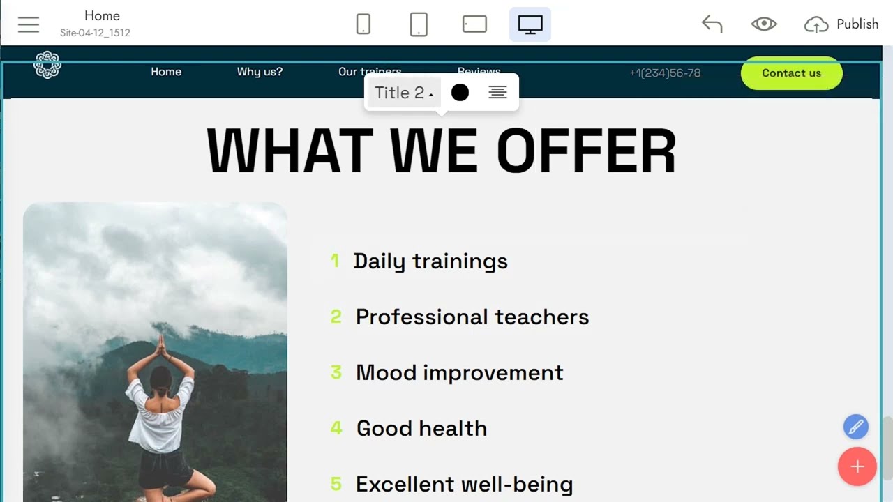 Yoga Teachers Website Builder, Yoga Website Template