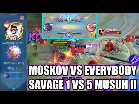 SAVAGE MOSKOV GOD MODE, SOLO RANK MYTHICAL GLORY !! - MLBB