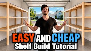 CHEAP EASY Garage Shelves | Step-by-Step DIY Tutorial