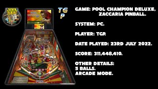 Pool Champion Deluxe - Zaccaria Pinball - Arcade mode, 5 balls - 311,448,410 points.