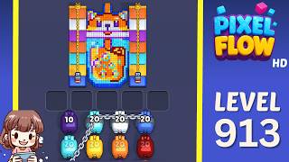 Pixel Flow Level 913 Solution Walkthrough