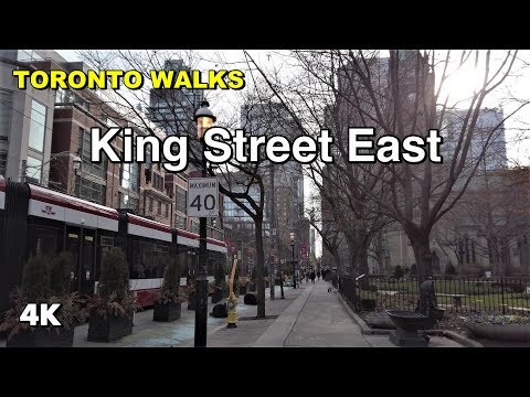 Toronto Walks - along King Street East to downtown [4K]
