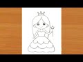 How to draw a fairy easy| barbie drawing easy | simple art with rose |simple sketch of fairy
