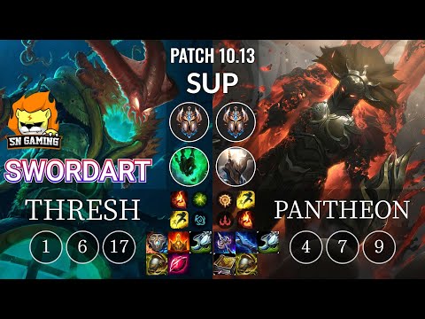 SN SwordArt Thresh vs Pantheon Sup - KR Patch 10.13