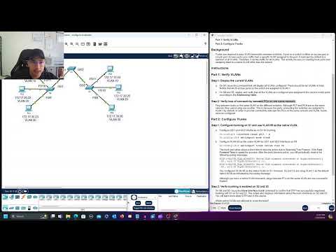 Walkthrough How to Configure Trucking for VLANs | 3.4.5 Packet Tracer