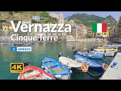 Vernazza Harbor & Streets 4K | Walking Tour in Cinque Terre Italy