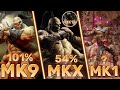 Goro MK9 Vs MKX Vs MK11 Vs MK1 Goro Combos