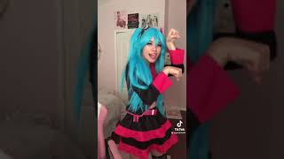 cute chubby blue hair kitty pose #short #tiktok #cosplay