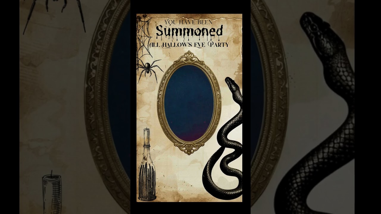 Halloween Party Invite, You have been summoned, Vintage Apothecary, Gothic Dripping Font