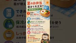 夏のお弁当は「朝作って昼まで」が危ない