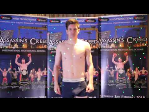 Stevie Quinn Jnr v Edwin Tellez Weigh In 'Assassins Creed' @ Europa Hotel