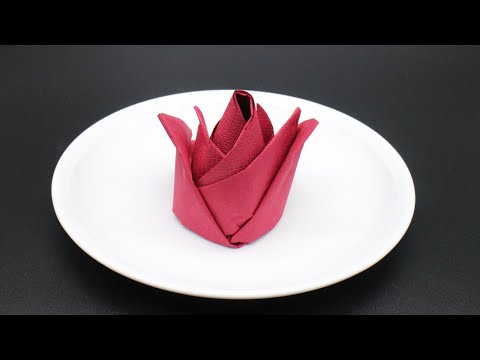 Servietten falten 'Rose' DIY für Valentinstag, Muttertag, Hochzeit, Ostern  & Geburtstag [W+]