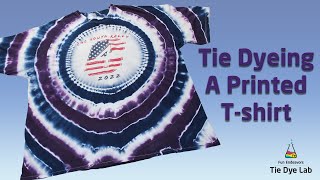 Tie Dye Designs:  Tie Dyeing A Printed T-shirt