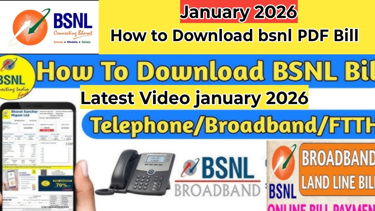 How to Download Bsnl Pdf Bill 2026 | BSNL Broadband Bill 2026 | BSNL Wifi Bill | Postpaid Bill 2026