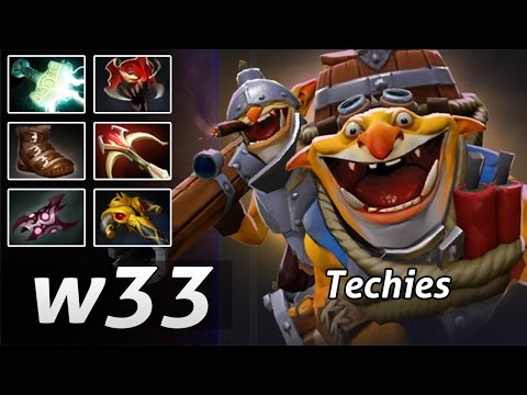 Techies Madness Carry by w33 Fun Game - Dota 2 Epic Moments
