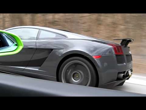 Lamborghini Gallardo vs Gallardo Superleggera (from roll)