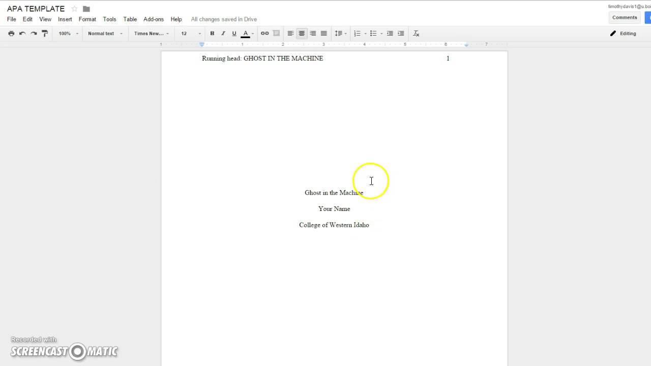 Is there an APA template in Google Docs?