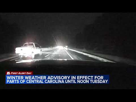 Snow falls in Rocky Mount most of Monday