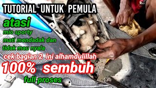 Download lagu trik atasi mio sporty mati tidak mau nyala || telat oli komprensi bocor mp3