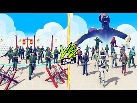 ZOMBIE TEAM vs VIETNAM MILITARY TEAM  - Totally Accurate Battle Simulator TABS