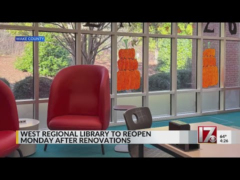 West Regional Library to reopen in Wake County after renovations