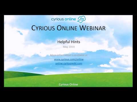cyrious online webinar - helpful hints and tricks - full video