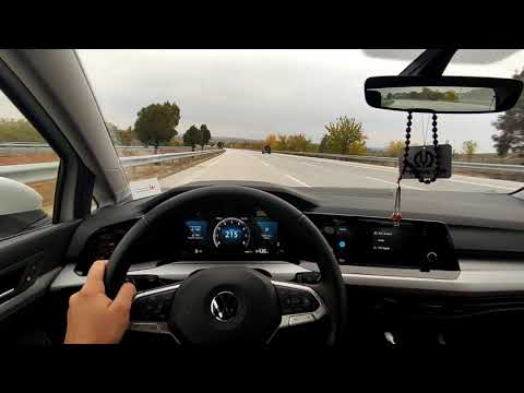 VW Golf 8 1.0TSI Cruising At Top Speed 215 Km/h