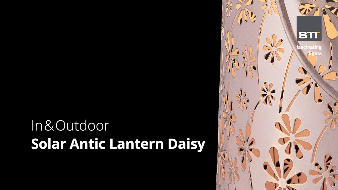 STT Lanterne Solar Antic Daisy, Ø 26 x 21 cm, rose sombre