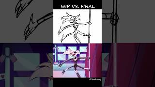 WIP VS. FINAL Blame It On The Alcohol | Angel Dust Animation #angeldust #hazbinhotel #animation #fyp