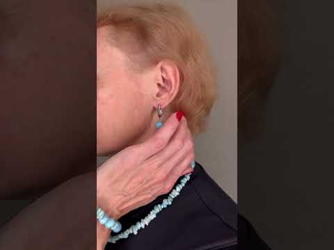 фото серьги английский замок -натуральный камень 0