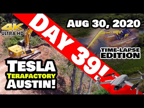 Tesla Gigafactory Austin 4K 8/30/20 - Tesla Terafactory Austin Texas - 100% TIME-LAPSE Edition!