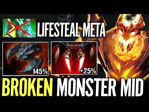 MAX Lifesteal Build Shadow Fiend Pro Midlaner - Satanic + Vampire Fangs Dota 2
